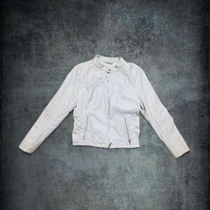 Guess Women's Off-White Leather Jacket